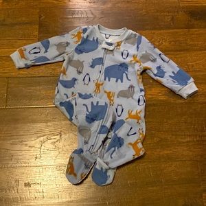 Carters fleece footed sleeper 18m animals arctic warm cozy blue